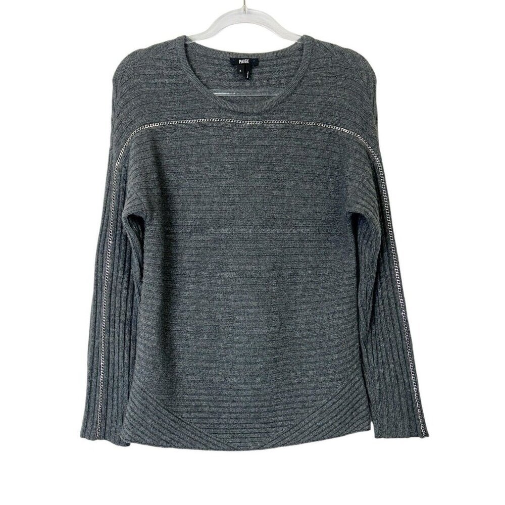 Paige Wool Angora Cashmere Sweater Women’s Size Small Gray